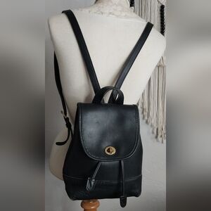 Designer inspired black leather Backpack